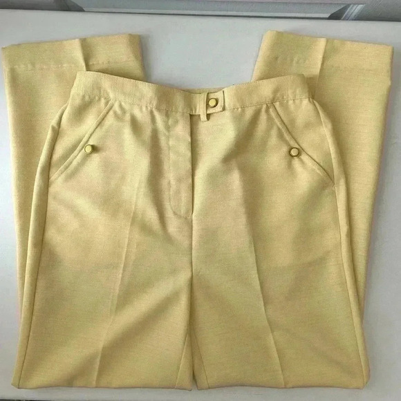 Vintage Pantsuit Blazer Trousers Matching Set Yellow Size 8 Petite - Picture 16 of 16